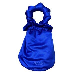 Ganni Royal Blue Satin Wristlet
